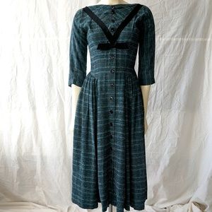 1950s plaid swing dress